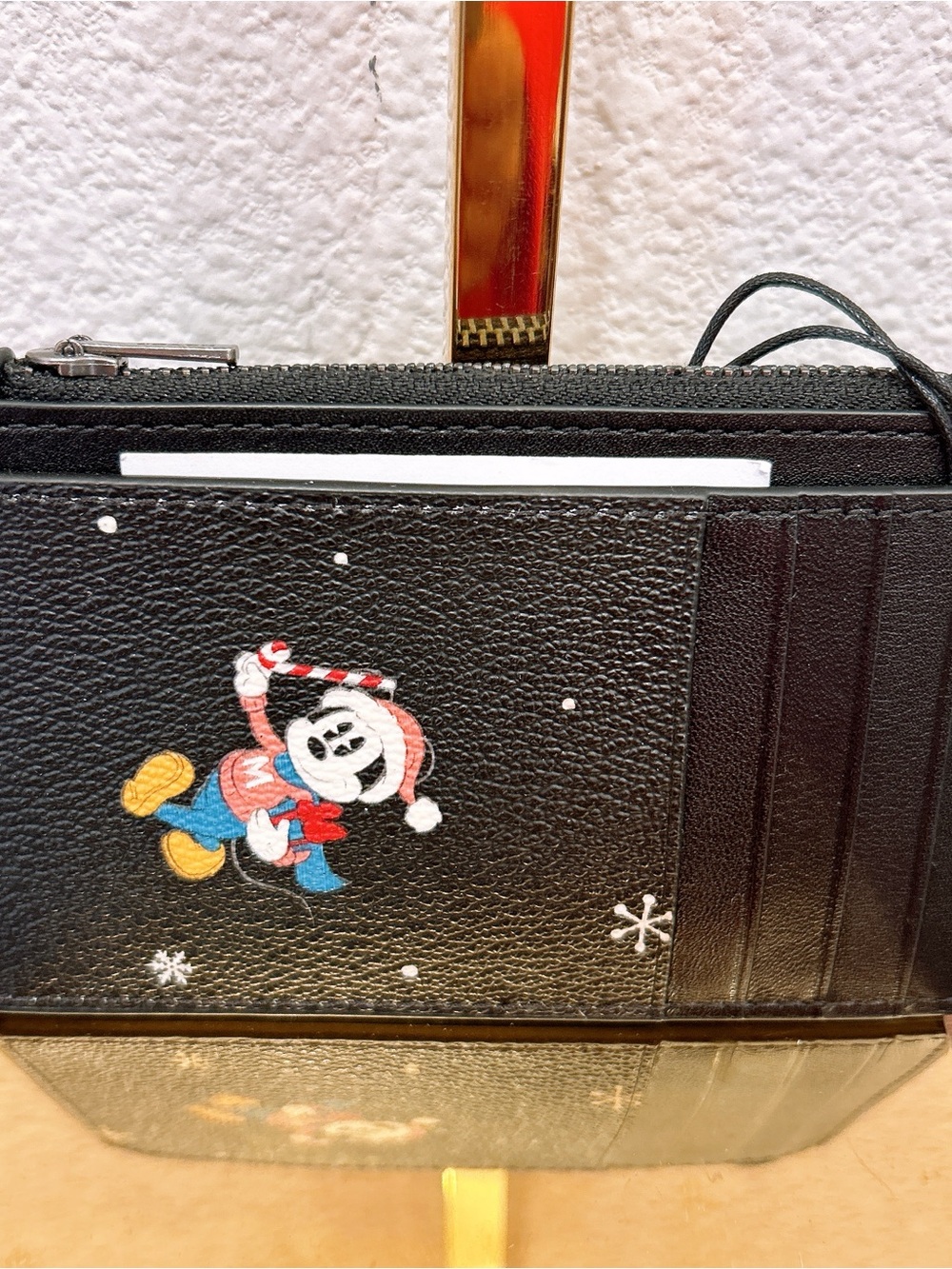 NWT Disney X Coach Zip Card Case With Holiday Print CM725 - Picture 2 of 4
